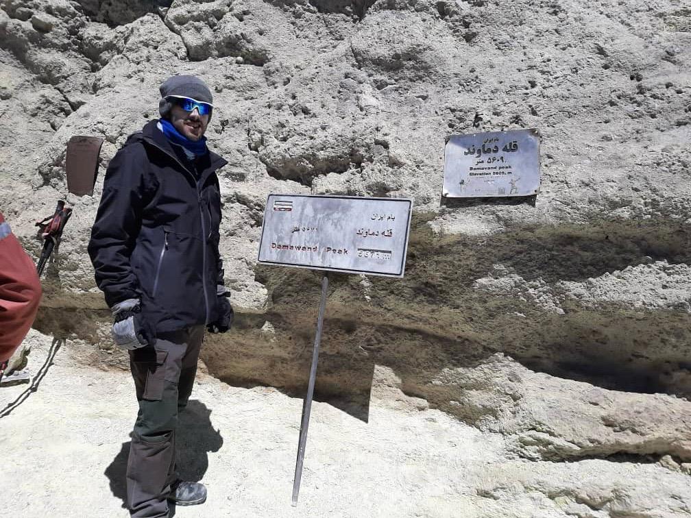 Mehran at the summit of Mount Damavand