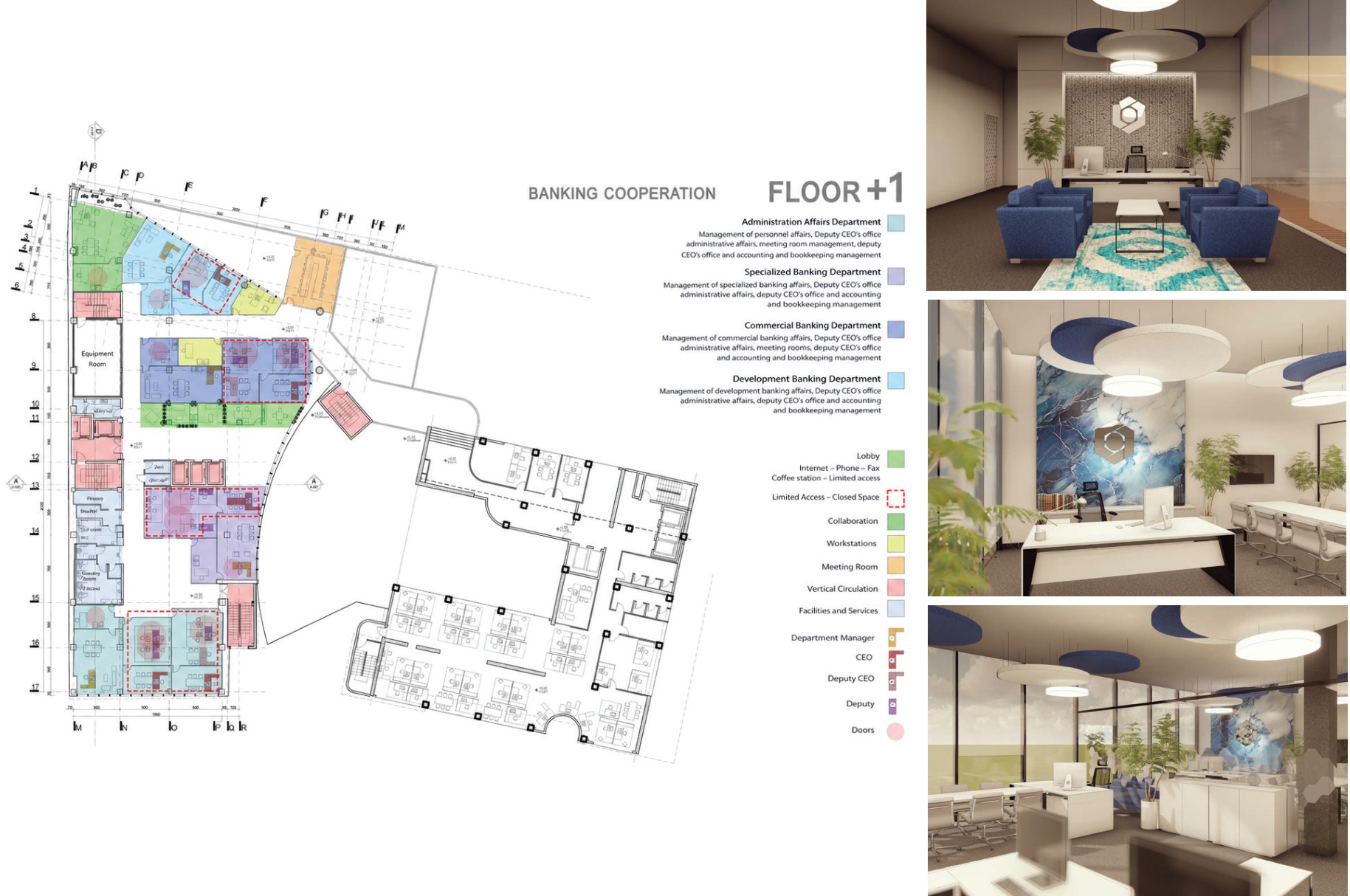 Sina Bank headquarters refurbishment design from Mehran Imani's portfolio