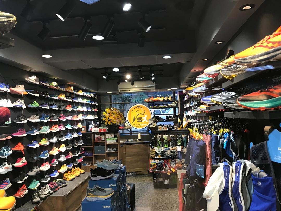Stunner Runners shop after opening, with colourful footwear displays